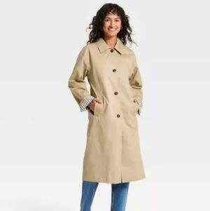 Classic Beige Women's Trench Coat - Timeless Long Coat